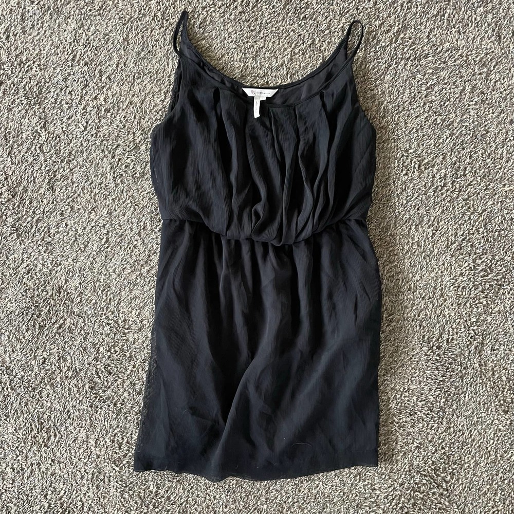 BCBGeneration Chiffon Inset Cami Dress Black size L
